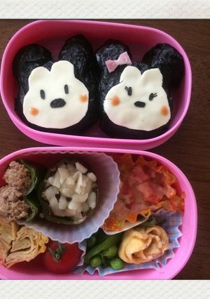 ミッキーミニーのキャラ弁当-レシピのメイン写真