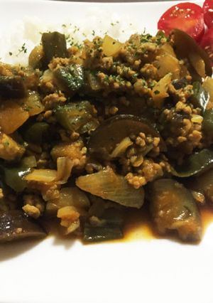 茄子のキーマカレー (ルウ不要)-レシピのメイン写真