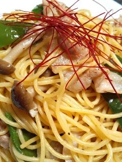 ピーマンと豚バラでシンプル塩パスタ-レシピのメイン写真