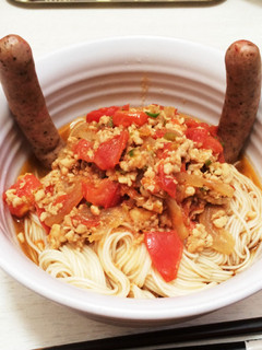 トマトとミンチのぶっかけ素麺-レシピのメイン写真