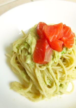 夏に☆アボカド&サーモンの冷製パスタ-レシピのメイン写真