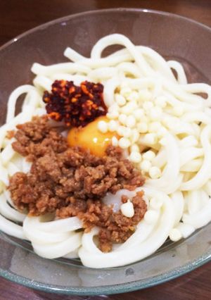 5分で簡単！ぶっかけそぼろうどん-レシピのメイン写真