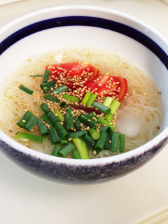 さっぱり☆鶏ガラスープの冷たいそうめん♪-レシピのメイン写真