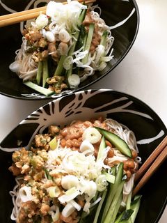 夏休みの素麺ランチ(味噌そぼろ納豆味)-レシピのメイン写真