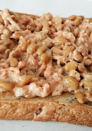 納豆と鮭フレークで健康トースト♡-レシピのメイン写真
