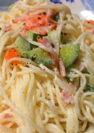 簡単おつまみ☆全部茹での素麺サラダ-レシピのメイン写真