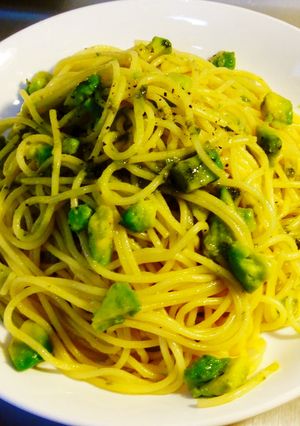 簡単！アボガドとバジルのバター醤油パスタ-レシピのメイン写真