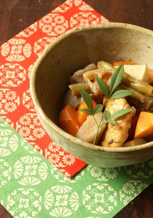 ここに落ち着いた肉なし簡単筑前煮-レシピのメイン写真