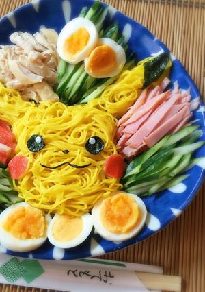 冷やしピカチュウ華Ϟໂ‧͡‧̫ໃキャラ麺-レシピのメイン写真