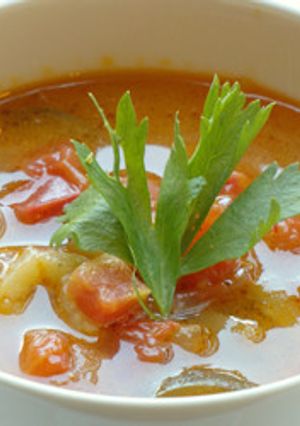 なすとトマトのすっぱいスープ-レシピのメイン写真