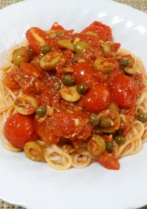 そうめんでプッタネスカ♪-レシピのメイン写真