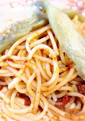 ランチに!焼きナスとトマトの冷製パスタ-レシピのメイン写真