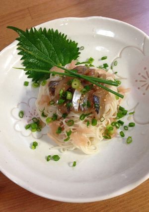 隠し味ガリでさっぱり料亭のアジ！そうめん-レシピのメイン写真