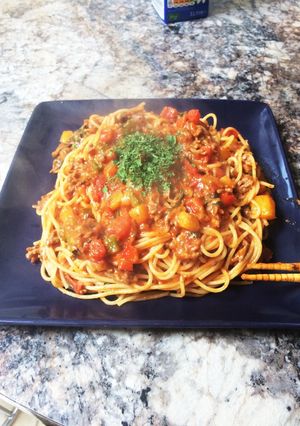 簡単 野菜とひき肉のトマトチーズパスタ-レシピのメイン写真