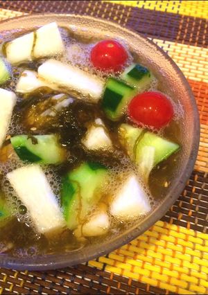 もずく酢で簡単♡シャキッと野菜の酢の物-レシピのメイン写真