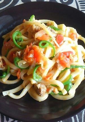 洋風★トマト焼きうどん-レシピのメイン写真