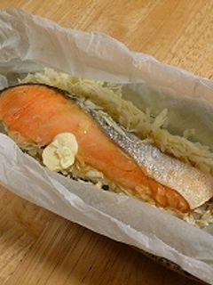 塩鮭とキャベツの簡単レンジ蒸し-レシピのメイン写真
