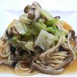 大葉にんにく醤油で春キャベツ&きのこスパ