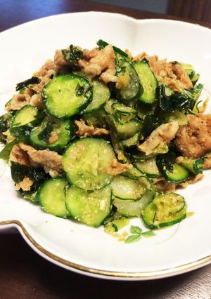 大量消費！簡単きゅうりと豚肉のゴマ和え-レシピのメイン写真