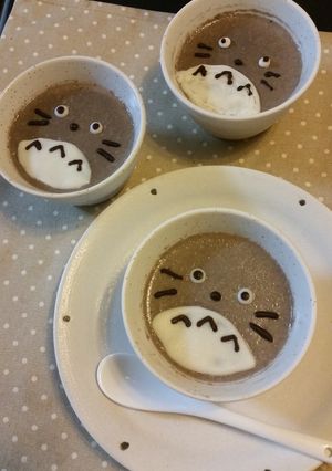 簡単！かわいい！トトロのごまプリン-レシピのメイン写真