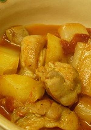 鶏肉と長ねぎのトマト煮♪-レシピのメイン写真
