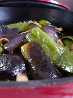 ストウブで豚肉とナスのオイスター炒め-レシピのメイン写真