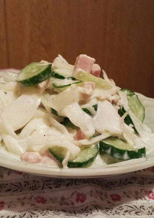 玉ねぎ、キュウリ、スパムのサラダ-レシピのメイン写真