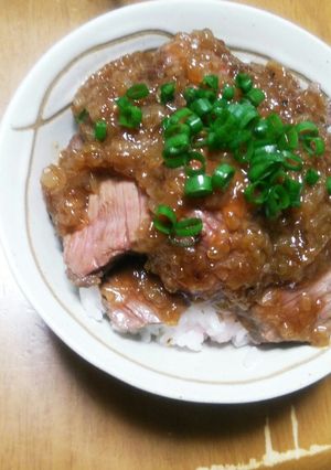 食戟のソーマシャリアピンステーキ丼(改)-レシピのメイン写真