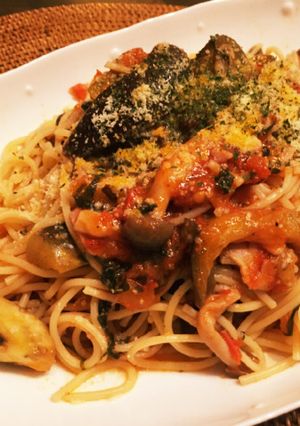 茄子としめじの手作りトマトソース-レシピのメイン写真