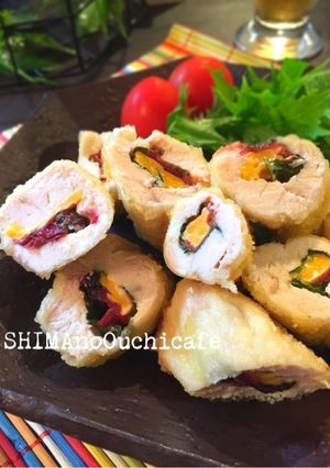 味付け不要！ササミの梅しそチーズ巻天-レシピのメイン写真