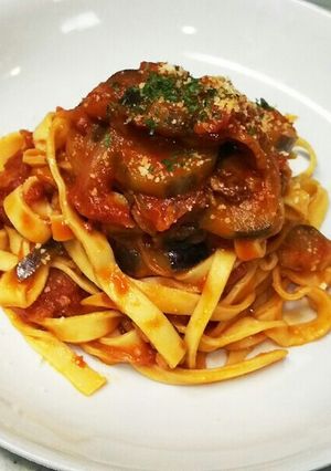 なすとベーコンのトマトソースパスタ-レシピのメイン写真