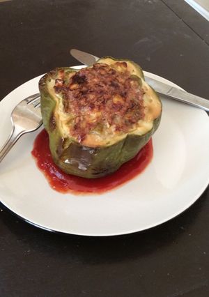 パプリカの大胆肉詰め-レシピのメイン写真