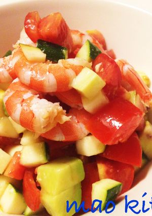 スペインバル風、エビと野菜のサラダ-レシピのメイン写真