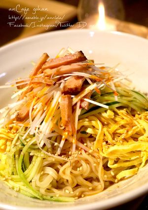 市販の麺で♡簡単ごまだれピリ辛冷やし中華-レシピのメイン写真