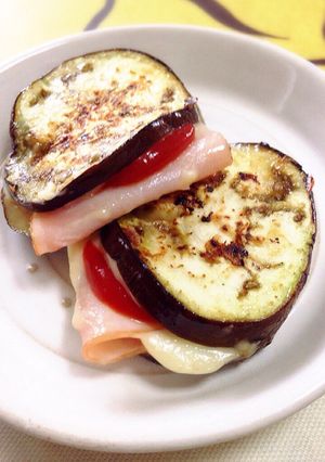 茄子のハムチーズはさみ焼き♪お弁当に♪-レシピのメイン写真