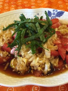 揚げナスとトマトの玉ねぎサラダ-レシピのメイン写真