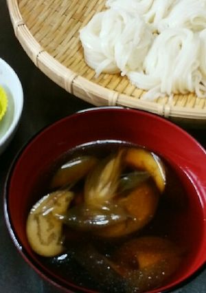 茄子とミョウガ入り麺つゆ-レシピのメイン写真