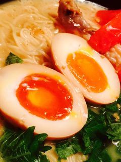 半熟煮卵/味付き卵 ☆簡単甘め大蒜入り-レシピのメイン写真