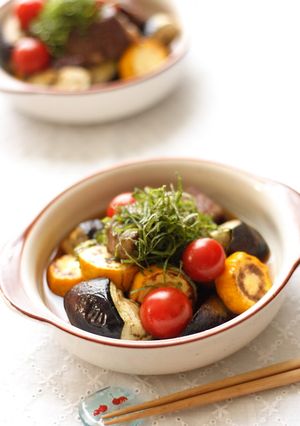 サイコロステーキと夏野菜の焼き浸し-レシピのメイン写真