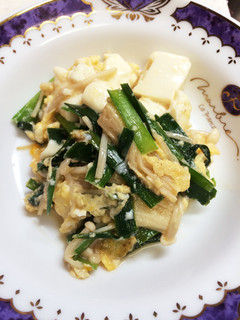 簡単ニラ玉豆腐-レシピのメイン写真