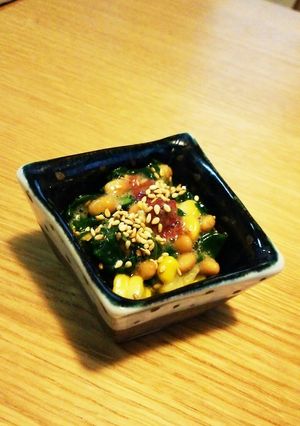 夏～♪モロヘイヤ納豆Withコーン-レシピのメイン写真