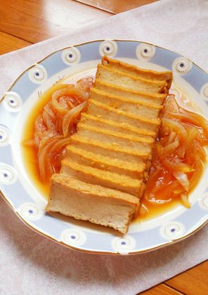 レンジで簡単☆厚揚げと玉ねぎの生姜煮。-レシピのメイン写真