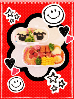 キャラ弁簡単可愛いお弁当ひつじのショーン-レシピのメイン写真