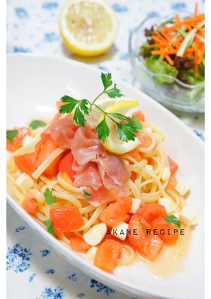 トマトの爽やか冷製パスタ〜レモン風味〜-レシピのメイン写真