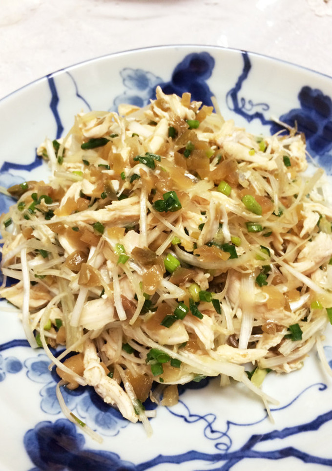 やみつき！ササミとねぎの搾菜和え-レシピのメイン写真