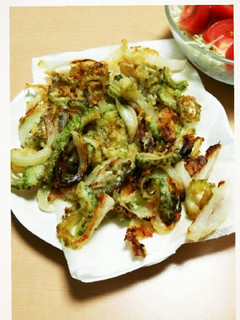 ゴーヤと玉ねぎの パリパリ かき揚げ-レシピのメイン写真