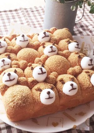 ミルクきな粉ちぎりパン♡テッド風-レシピのメイン写真