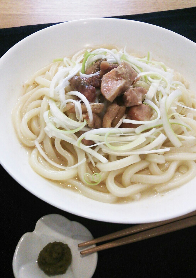 レンジで簡単☆ねぎ塩やきとりうどん-レシピのメイン写真