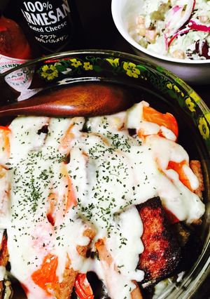 南瓜と茄子とトマトとスパム1缶グラタン-レシピのメイン写真
