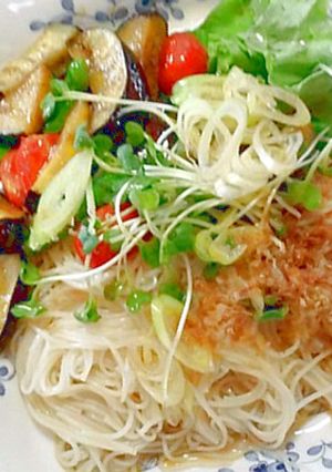 夏野菜ココナッツ風味そうめん　-レシピのメイン写真